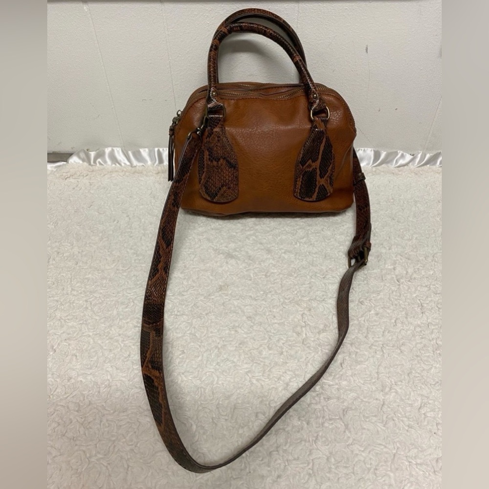 Time And Tru Palms Satchel / crossbody Bag Brown Medium Size